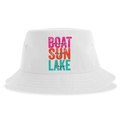 Boat Waves Sun Rays Lake Days Sustainable Bucket Hat