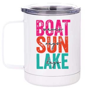 Boat Waves Sun Rays Lake Days 12 oz Stainless Steel Tumbler Cup