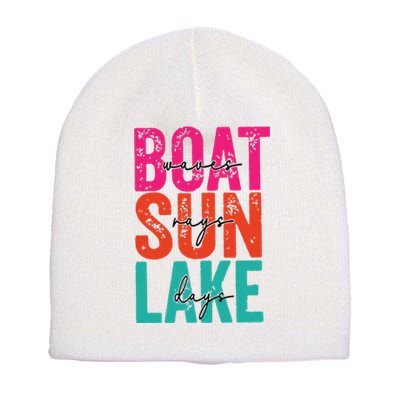 Boat Waves Sun Rays Lake Days Short Acrylic Beanie