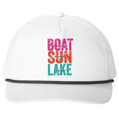 Boat Waves Sun Rays Lake Days Snapback Five-Panel Rope Hat