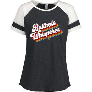 Butthole Whisperer Sarcastic Jokes Retro Enza Ladies Jersey Colorblock Tee