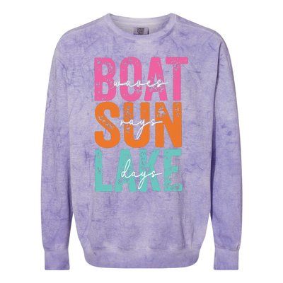 Boat Waves Sun Rays Lake Days Colorblast Crewneck Sweatshirt