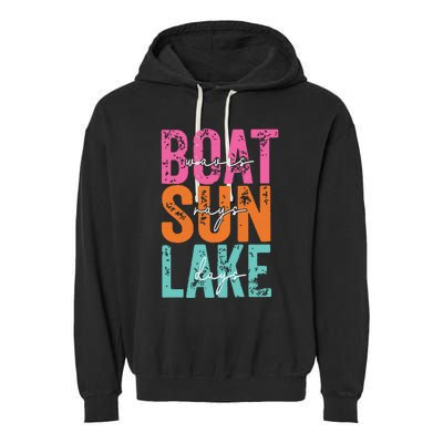 Boat Waves Sun Rays Lake Days Garment-Dyed Fleece Hoodie