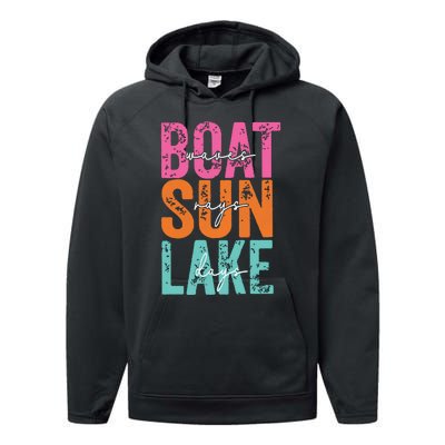 Boat Waves Sun Rays Lake Days Performance Fleece Hoodie