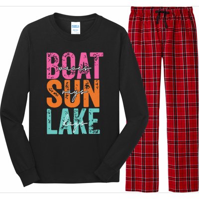 Boat Waves Sun Rays Lake Days Long Sleeve Pajama Set