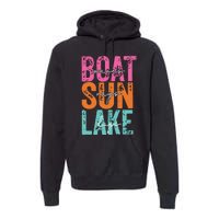 Boat Waves Sun Rays Lake Days Premium Hoodie