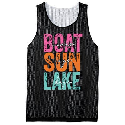 Boat Waves Sun Rays Lake Days Mesh Reversible Basketball Jersey Tank