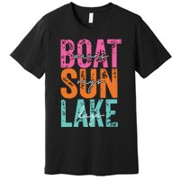 Boat Waves Sun Rays Lake Days Premium T-Shirt