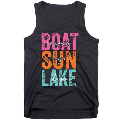 Boat Waves Sun Rays Lake Days Tank Top