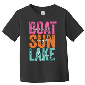 Boat Waves Sun Rays Lake Days Toddler T-Shirt