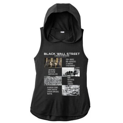 Black Wall Street African American Black History And Legacy Ladies PosiCharge Tri-Blend Wicking Draft Hoodie Tank