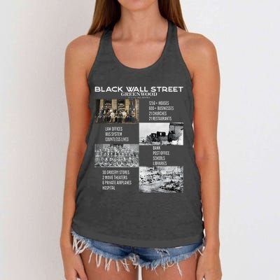 Black Wall Street African American Black History And Legacy Women's Knotted Racerback Tank