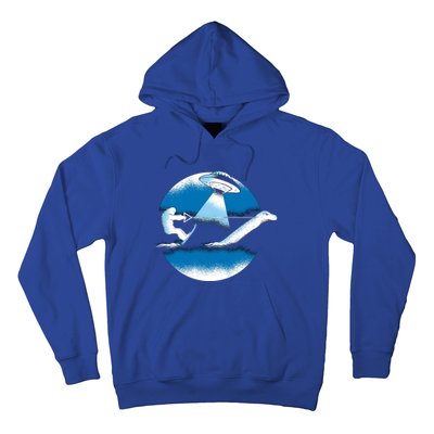 Bigfoot Water Skiing With Loch Ness Monster Ufo Funny Gift Hoodie