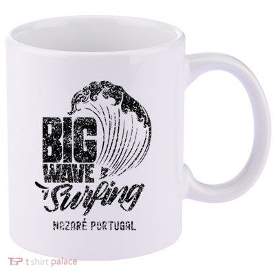 Big Wave Surfing Nazaré Portugal Surfer Surf 11oz C Handle Ceramic Mug