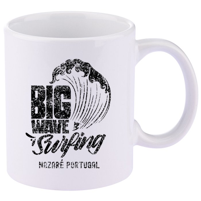Big Wave Surfing Nazaré Portugal Surfer Surf 11oz C Handle Ceramic Mug