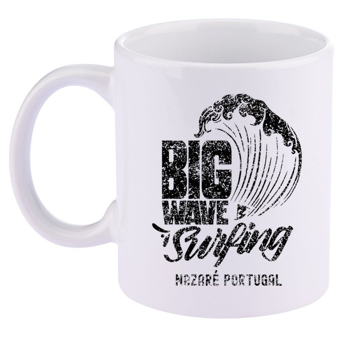 Big Wave Surfing Nazaré Portugal Surfer Surf 11oz C Handle Ceramic Mug