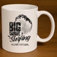 Big Wave Surfing Nazaré Portugal Surfer Surf 11oz C Handle Ceramic Mug