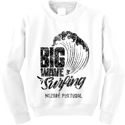 Big Wave Surfing Nazaré Portugal Surfer Surf Kids Sweatshirt