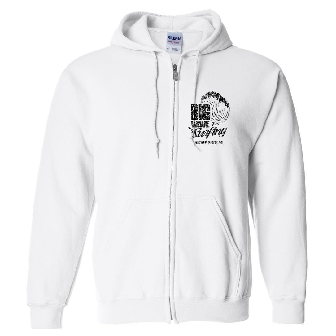 Big Wave Surfing Nazaré Portugal Surfer Surf Full Zip Hoodie