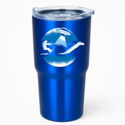 Bigfoot Water Skiing On Loch Ness Monster Alien Space Ship Gift Tumbler