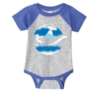 Bigfoot Water Skiing On Loch Ness Monster Alien Space Ship Gift Infant Baby Jersey Bodysuit