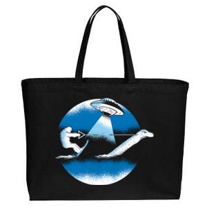 Bigfoot Water Skiing On Loch Ness Monster Alien Space Ship Gift Cotton Canvas Jumbo Tote