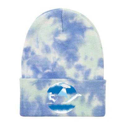 Bigfoot Water Skiing On Loch Ness Monster Alien Space Ship Gift Tie Dye 12in Knit Beanie