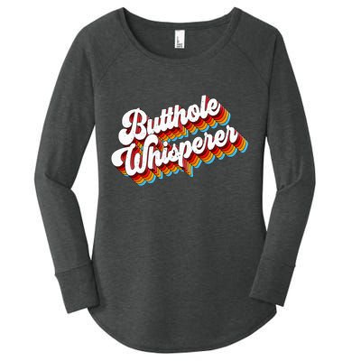 Butthole Whisperer Sarcastic Jokes Retro Women's Perfect Tri Tunic Long Sleeve Shirt