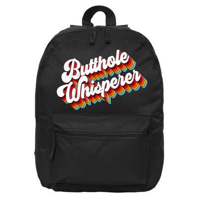 Butthole Whisperer Sarcastic Jokes Retro 16 in Basic Backpack