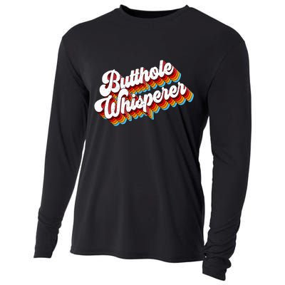 Butthole Whisperer Sarcastic Jokes Retro Cooling Performance Long Sleeve Crew