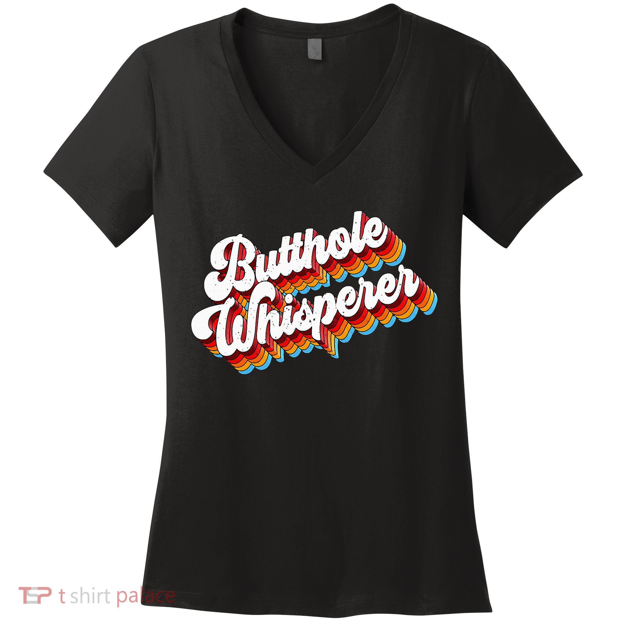 Butthole Whisperer Sarcastic Jokes Retro Women's V-Neck T-Shirt