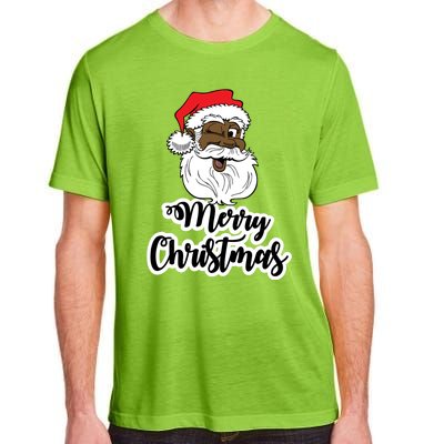 Black Winking Santa Merry Christmas African American Santa Great Gift Adult ChromaSoft Performance T-Shirt