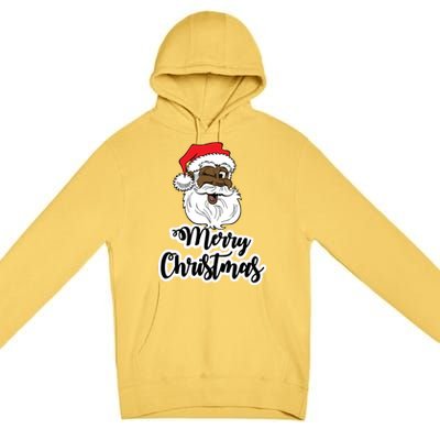 Black Winking Santa Merry Christmas African American Santa Great Gift Premium Pullover Hoodie