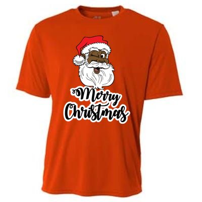 Black Winking Santa Merry Christmas African American Santa Great Gift Cooling Performance Crew T-Shirt