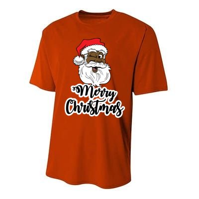 Black Winking Santa Merry Christmas African American Santa Great Gift Performance Sprint T-Shirt