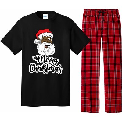 Black Winking Santa Merry Christmas African American Santa Great Gift Pajama Set