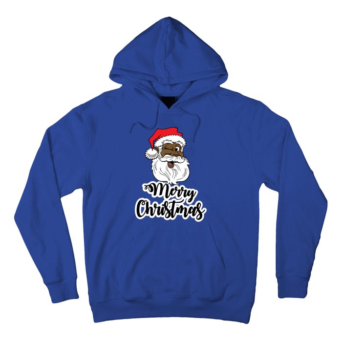 Black Winking Santa Merry Christmas African American Santa Great Gift Hoodie