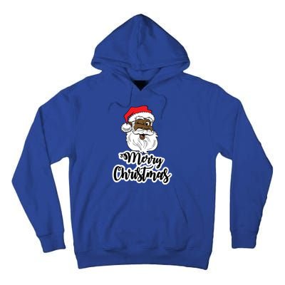 Black Winking Santa Merry Christmas African American Santa Great Gift Tall Hoodie