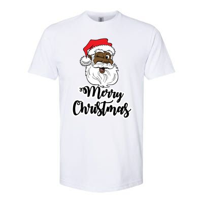 Black Winking Santa Merry Christmas African American Santa Great Gift Softstyle CVC T-Shirt