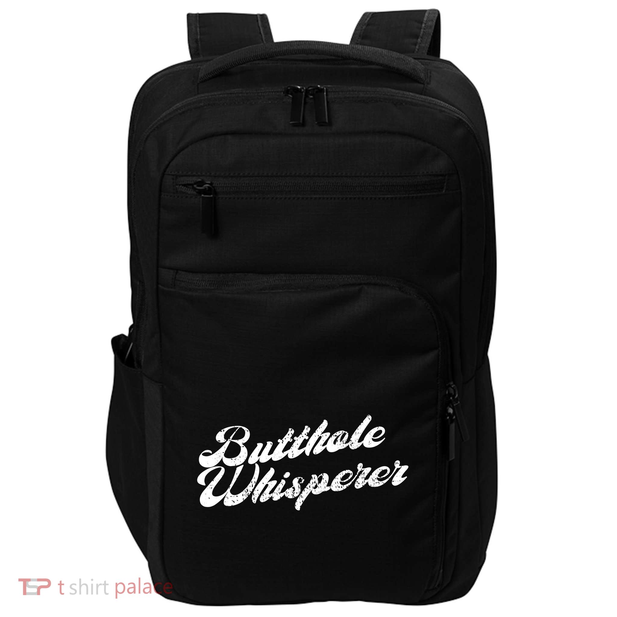Butthole Whisperer Sarcastic Jokes Retro Funny Impact Tech Backpack
