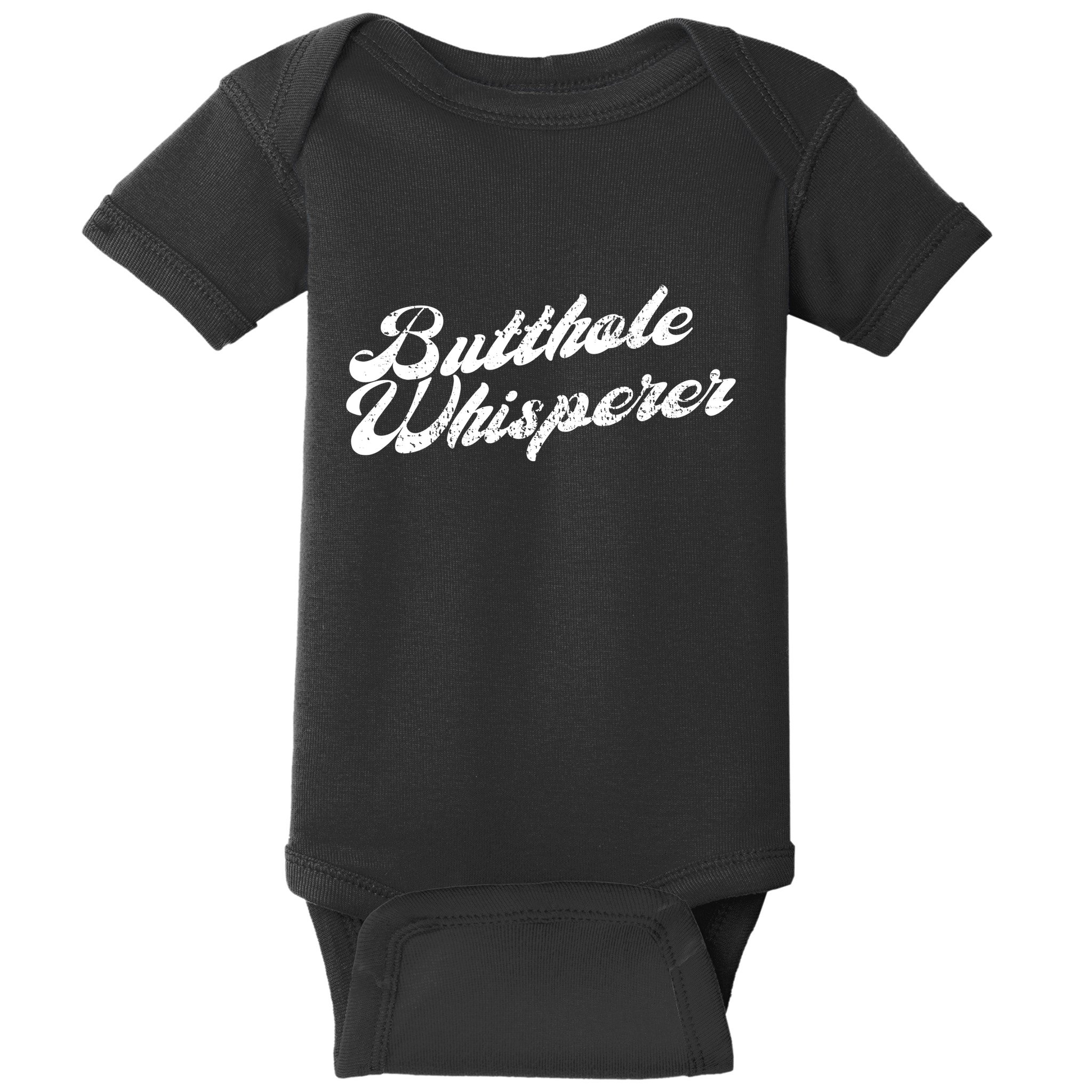 Butthole Whisperer Sarcastic Jokes Retro Funny Baby Bodysuit