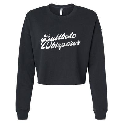 Butthole Whisperer Sarcastic Jokes Retro Funny Cropped Pullover Crew