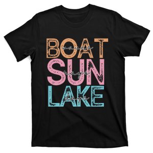 Boat Waves Sun Rays Lake Days Summer Fun T-Shirt