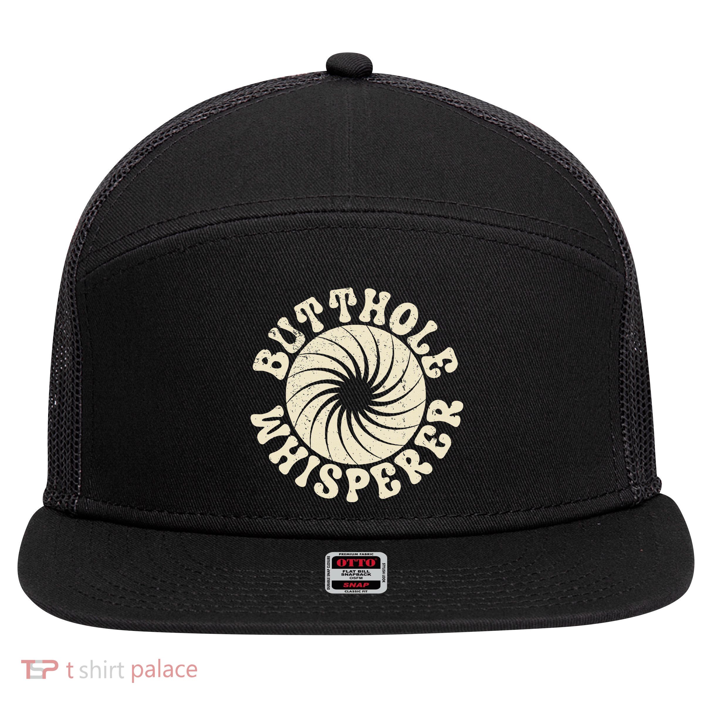 Butthole Whisperer Sarcastic Funny Retro Vintage 7 Panel Mesh Trucker Snapback Hat