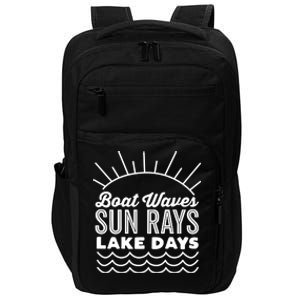 Boat Waves Sun Rays Lake Day Funny Outdoor Lover Gift Impact Tech Backpack