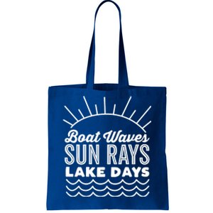 Boat Waves Sun Rays Lake Day Funny Outdoor Lover Gift Tote Bag