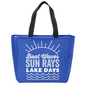 Boat Waves Sun Rays Lake Day Funny Outdoor Lover Gift Zip Tote Bag