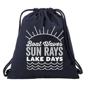 Boat Waves Sun Rays Lake Day Funny Outdoor Lover Gift Drawstring Bag