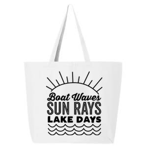 Boat Waves Sun Rays Lake Day Funny Outdoor Lover Gift 25L Jumbo Tote