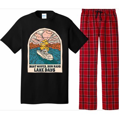 Boat Waves Sun Rays Lake Days Meaningful Gift Pajama Set